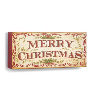 Merry Christmas Block Art Wood Composite NEW